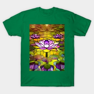 Stained Glass Lotus Flower T-Shirt